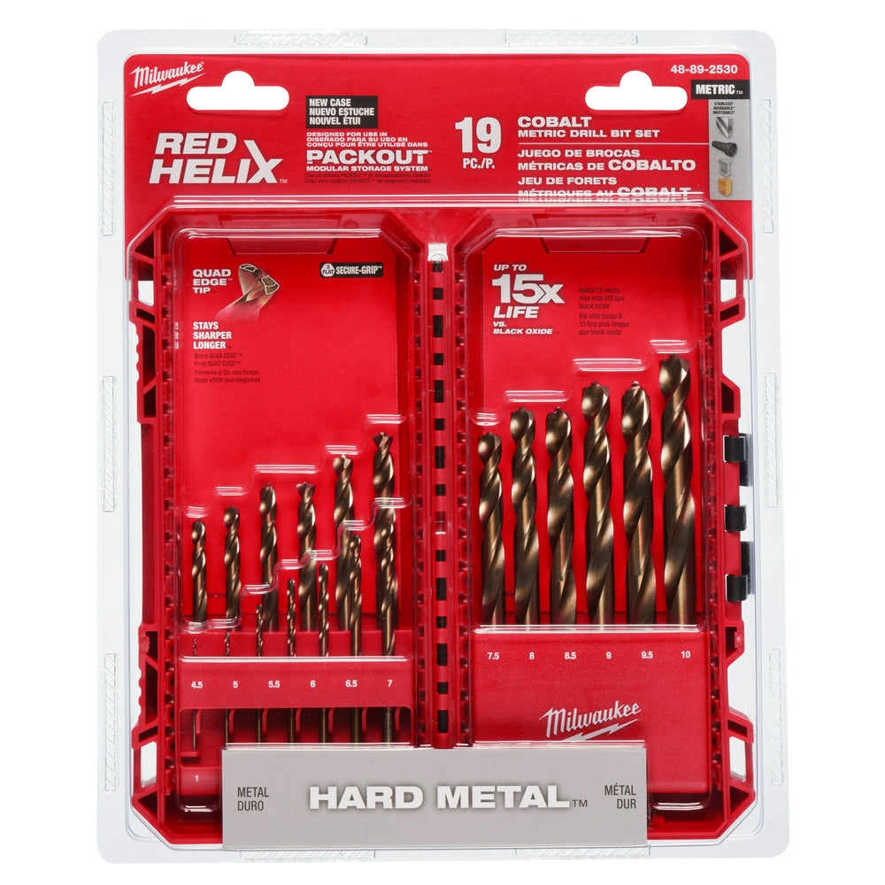 RED HELIX™ Cobalt Metric Drill Bit Set – 19PC