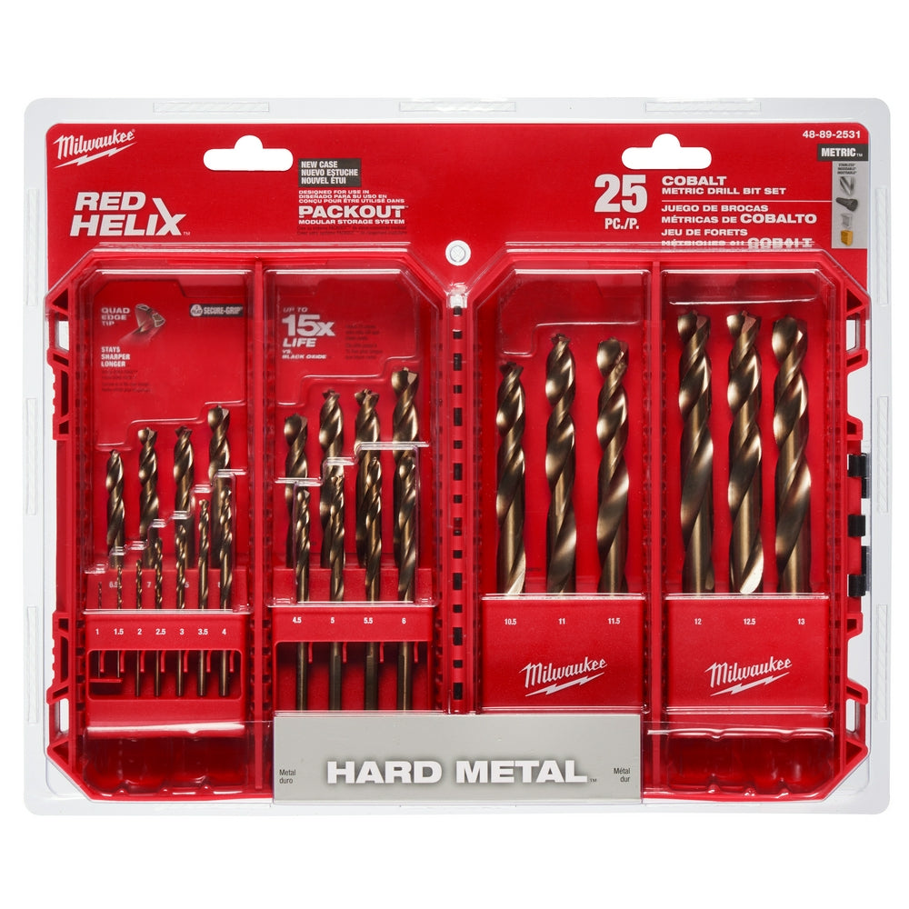 RED HELIX™ Cobalt Metric Drill Bit Set – 25PC