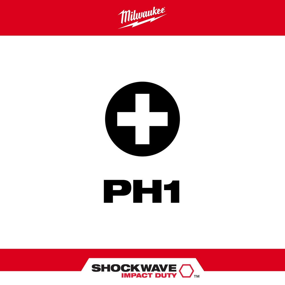 SHOCKWAVE™ 1" Impact Duty Phillips #1 Insert Bits (2 PK)