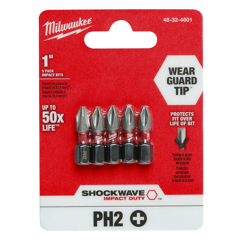 SHOCKWAVE™ 1" Impact Duty Phillips #2 Insert Bits (5 PK)