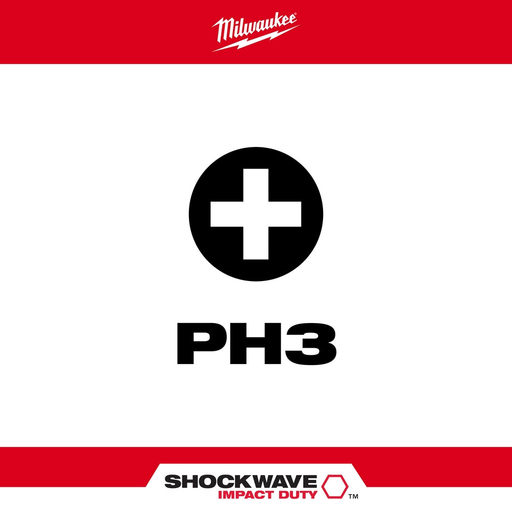 SHOCKWAVE™ 1" Impact Duty Phillips #3 Insert Bits (2 PK)