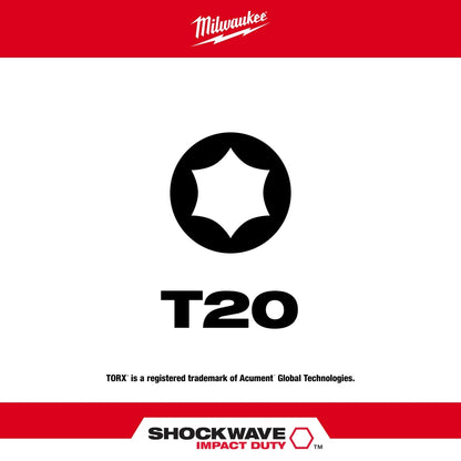 SHOCKWAVE™ 1" Impact Duty TORX® T20 Insert Bits (2 PK)