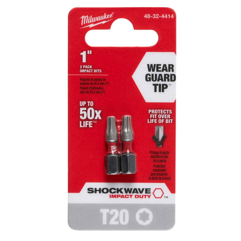 SHOCKWAVE™ 1" Impact Duty TORX® T20 Insert Bits (2 PK)
