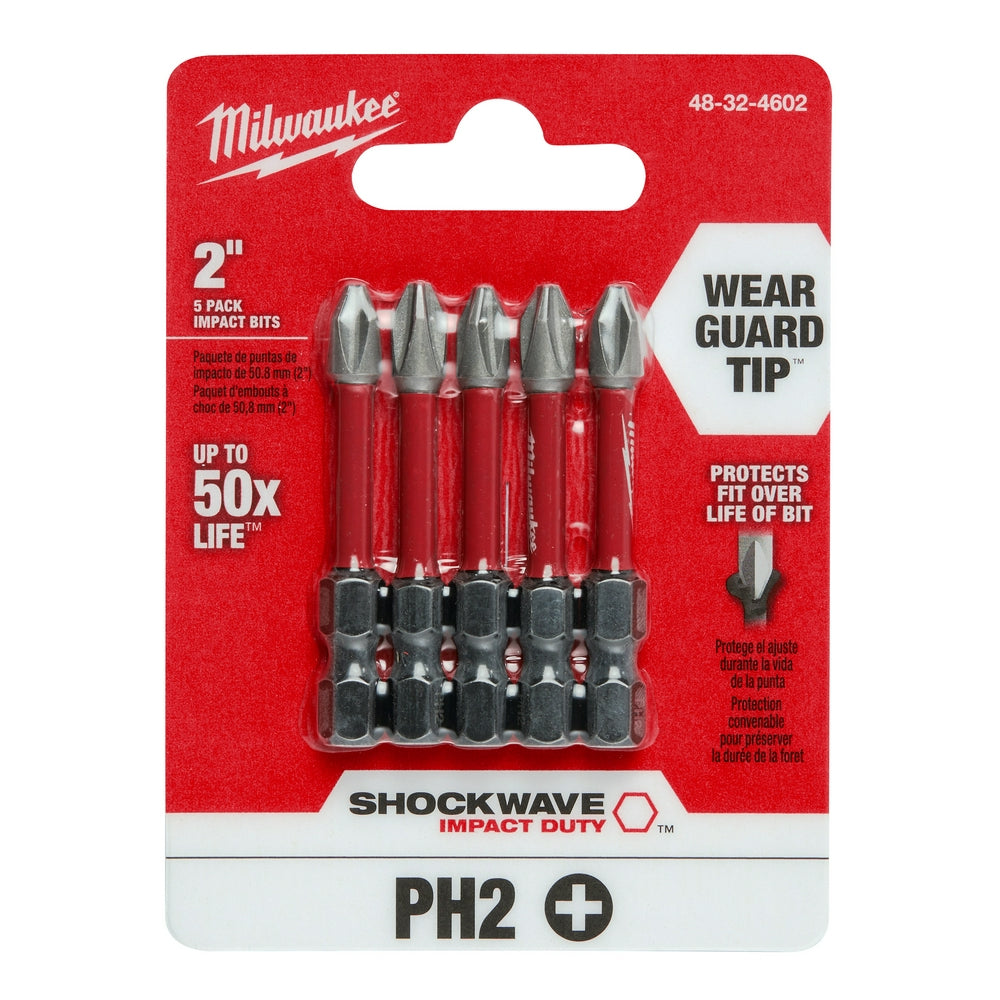 SHOCKWAVE™ 2” Impact Duty Phillips #2 Power Bits (5 PK)