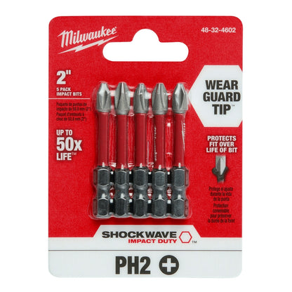 SHOCKWAVE™ 2” Impact Duty Phillips #2 Power Bits (5 PK)