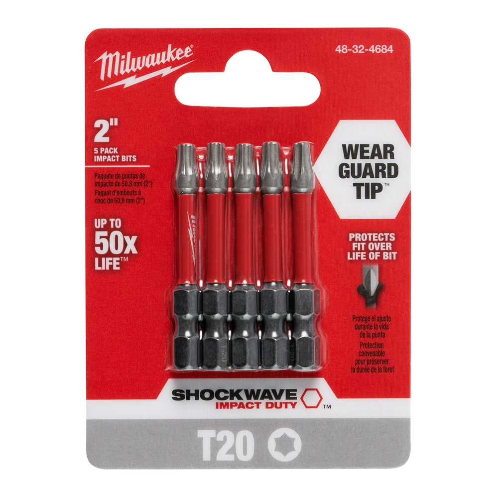 SHOCKWAVE™ 2" Impact TORX® T20 Power Bits (5 PK)