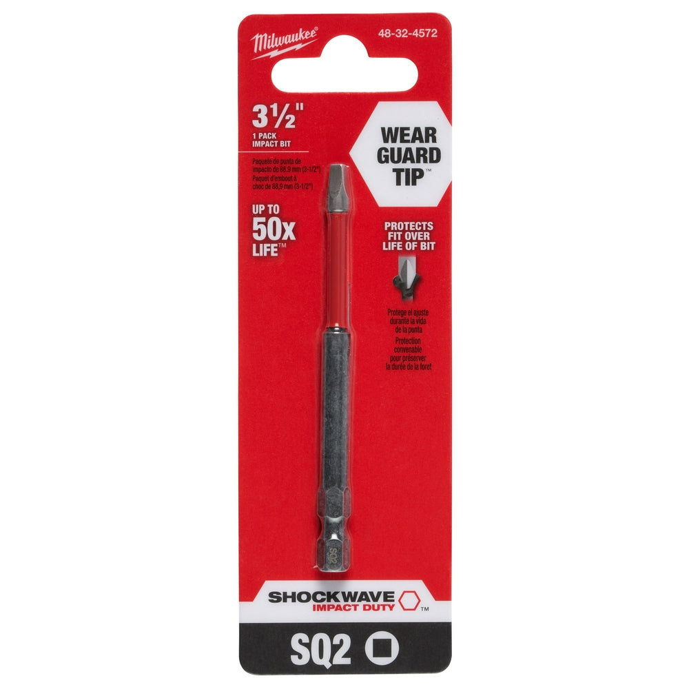 SHOCKWAVE™ 3-1/2” Impact Duty Square Recss #2 Power Bit