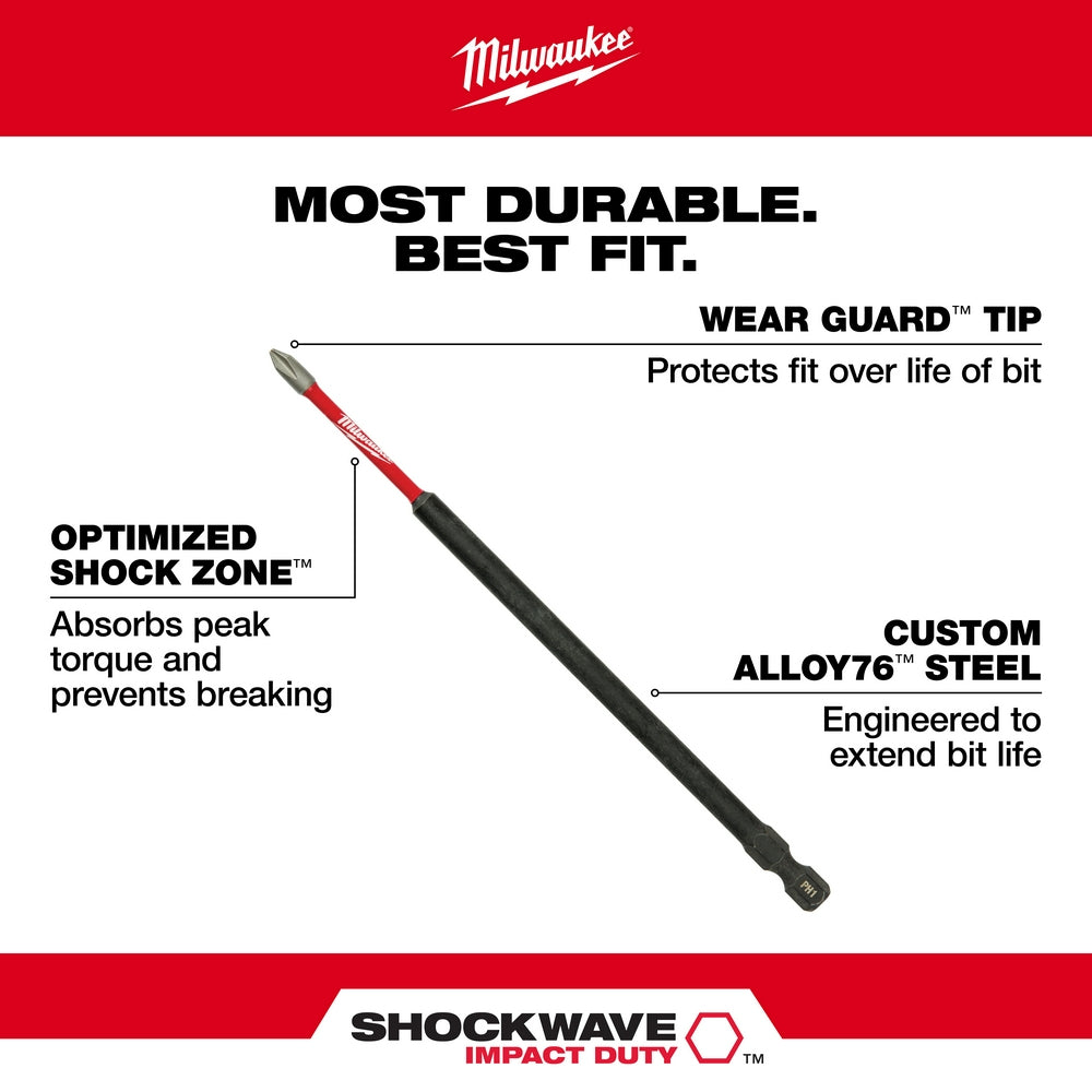 SHOCKWAVE™ 6” Impact Duty Phillips #2 Power Bit