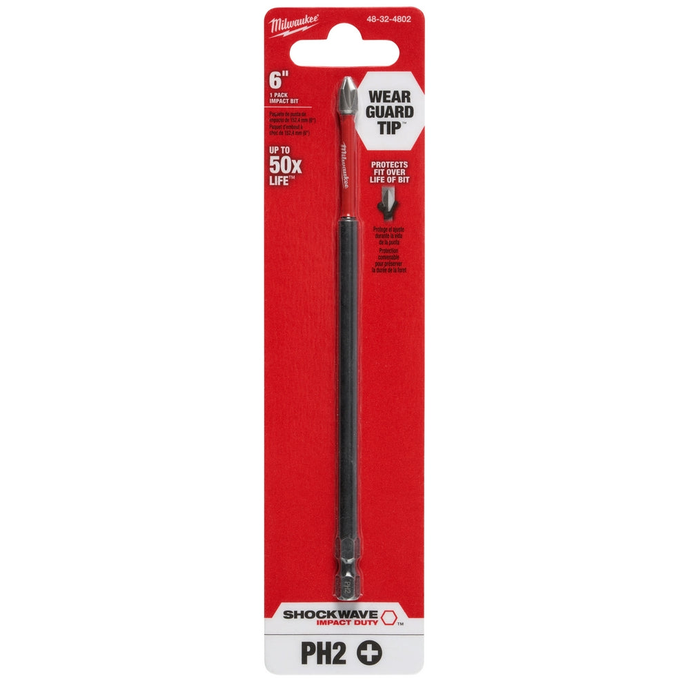 SHOCKWAVE™ 6” Impact Duty Phillips #2 Power Bit