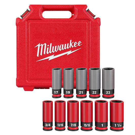 SHOCKWAVE™ Impact Duty 1/2 Drive SAE & Metric 11PC Lug Nut Wheel Socket Set