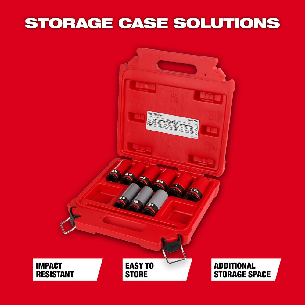 SHOCKWAVE™ Impact Duty 1/2 Drive SAE & Metric 9PC Lug Nut Wheel Socket Set