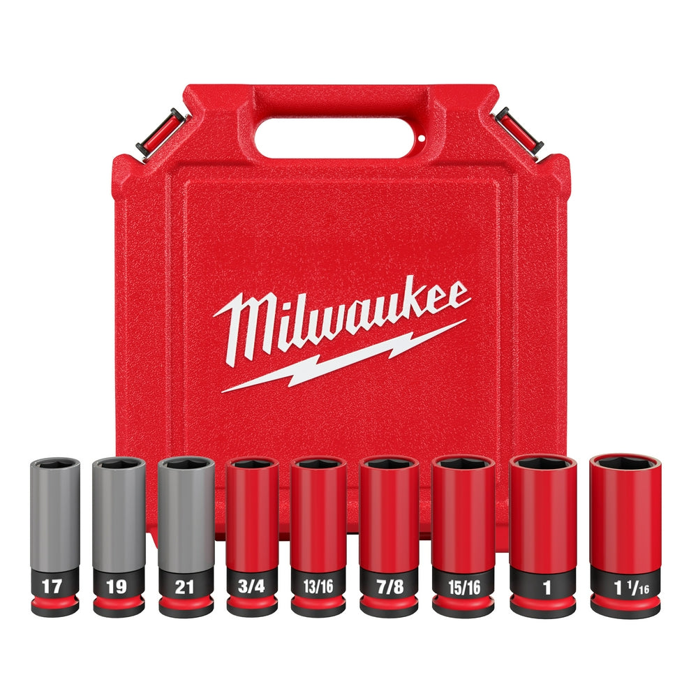 SHOCKWAVE™ Impact Duty 1/2 Drive SAE & Metric 9PC Lug Nut Wheel Socket Set