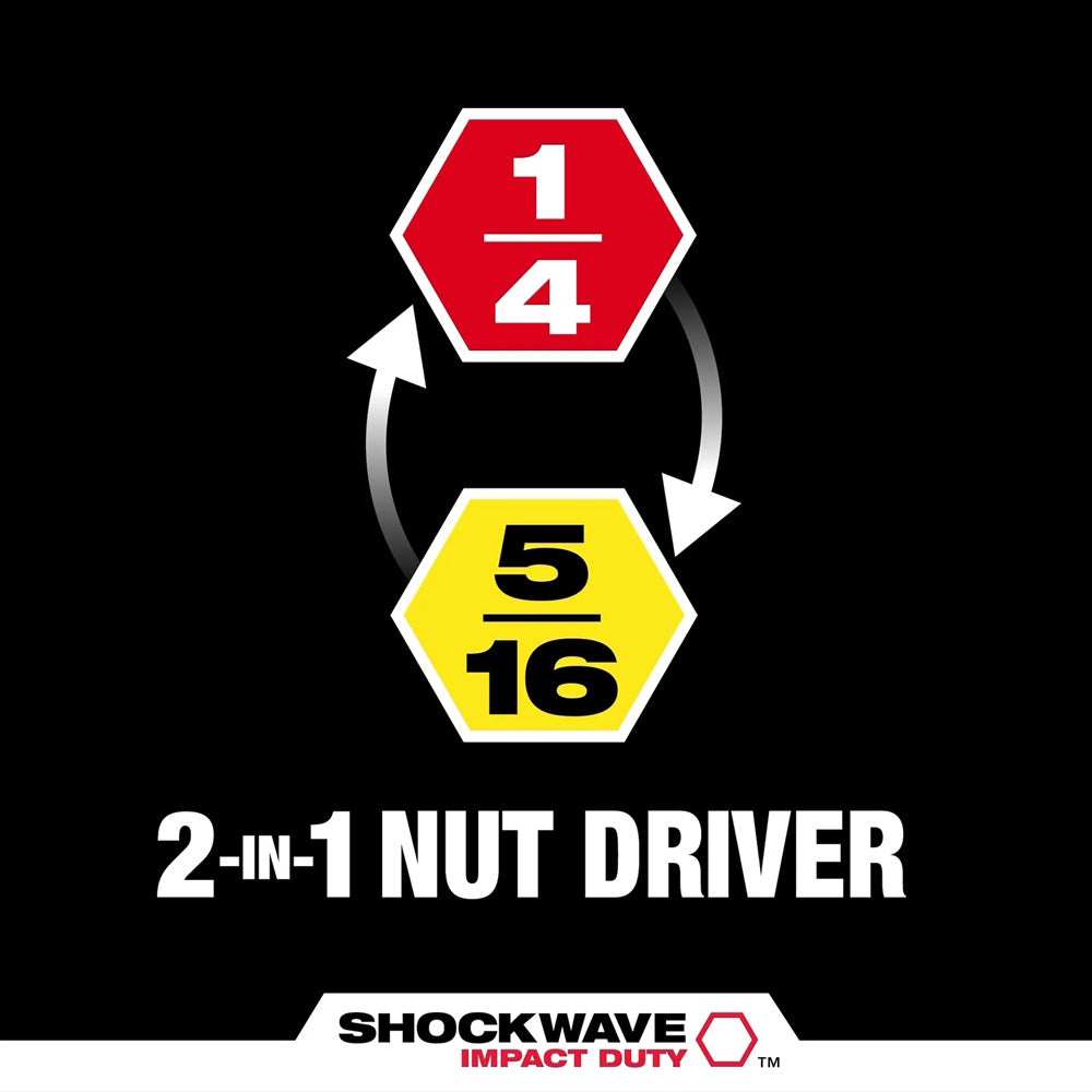 SHOCKWAVE™ Impact Duty 1/4” and 5/16” x 6” QUIK-CLEAR™ 2-in-1 Magnetic Nut Driver