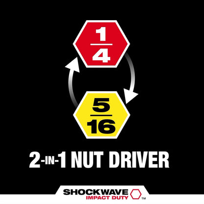 SHOCKWAVE™ Impact Duty 1/4” and 5/16” x 6” QUIK-CLEAR™ 2-in-1 Magnetic Nut Driver