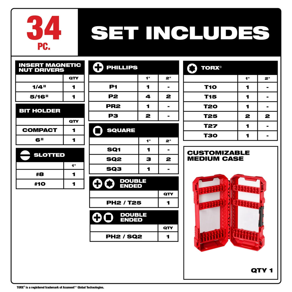 SHOCKWAVE™ Impact Duty Driver Bit Set - 34PC
