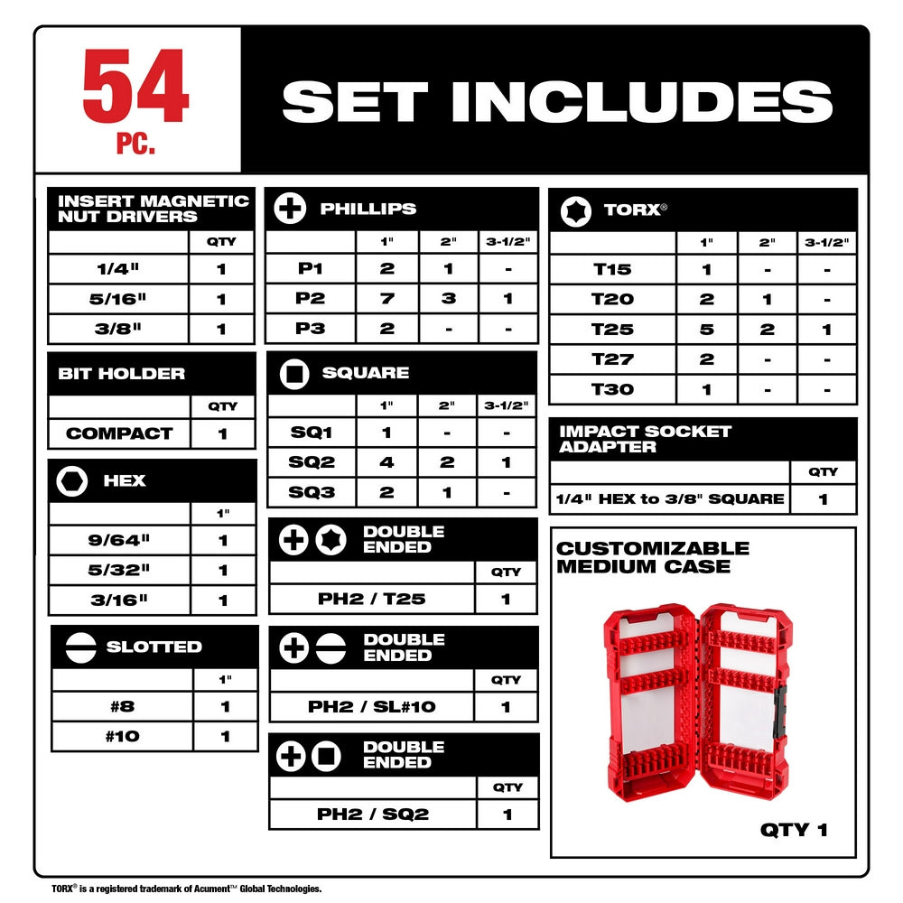 SHOCKWAVE™ Impact Duty Driver Bit Set - 54PC