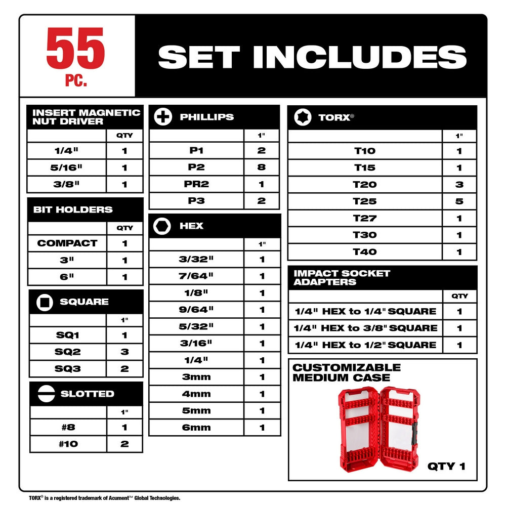 SHOCKWAVE™ Impact Duty Driver Bit Set - 55PC