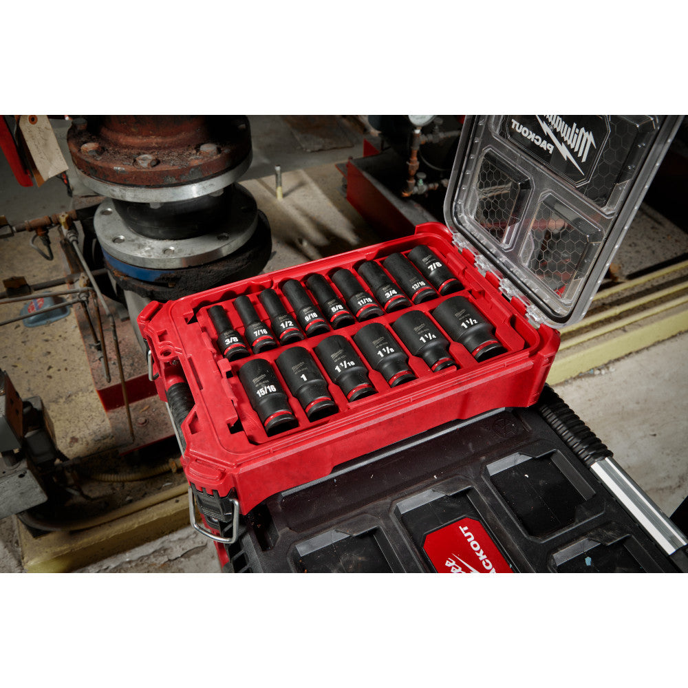 SHOCKWAVE™ Impact Duty Socket 1/2” Dr 15PC SAE PACKOUT™ Set