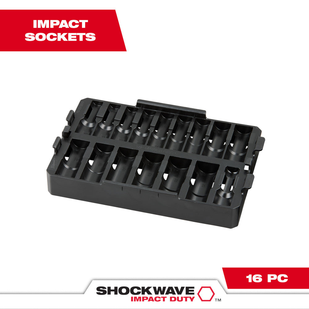SHOCKWAVE™ Impact Duty Socket 1/2” Dr 16PC MM TRAY ONLY
