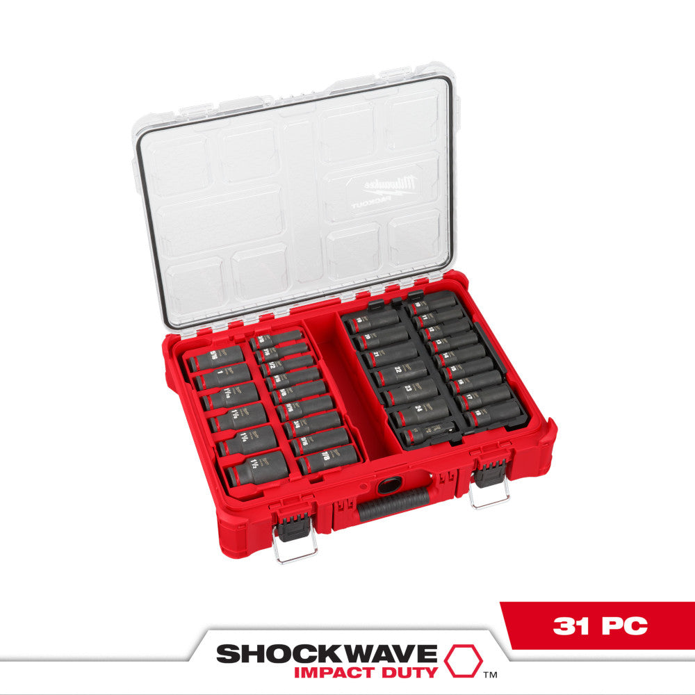 SHOCKWAVE™ Impact Duty Socket 1/2” Dr 31PC PACKOUT™ Set