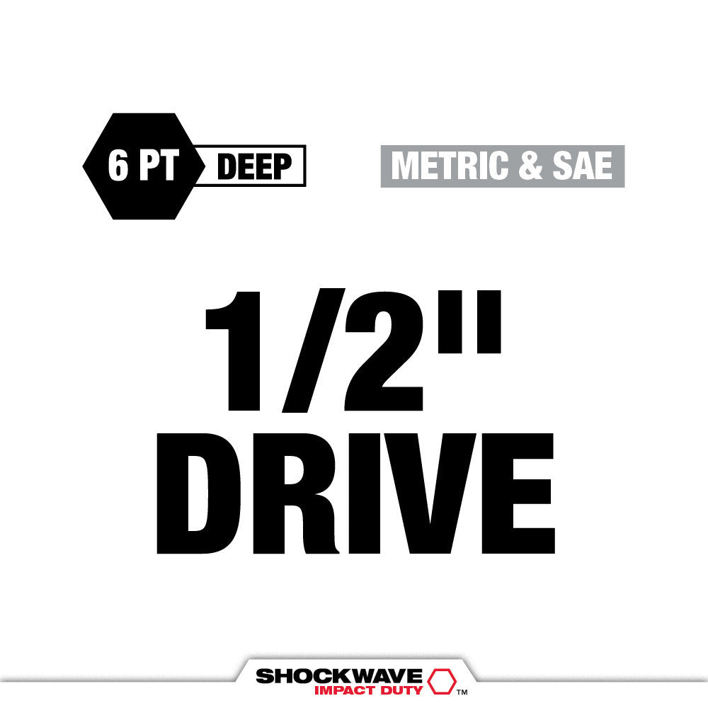 SHOCKWAVE™ Impact Duty Socket 1/2” Dr 31PC PACKOUT™ Set