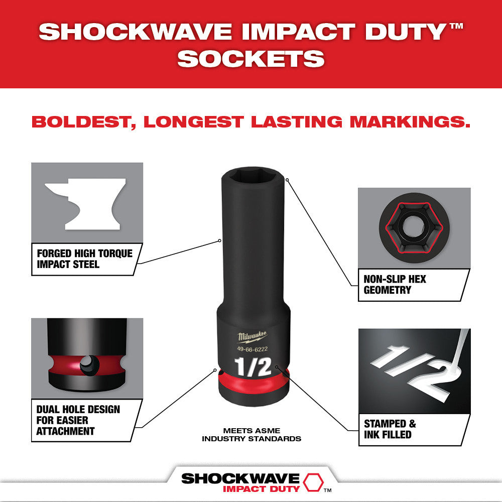 SHOCKWAVE™ Impact Duty Socket 1/2” Dr 31PC PACKOUT™ Set