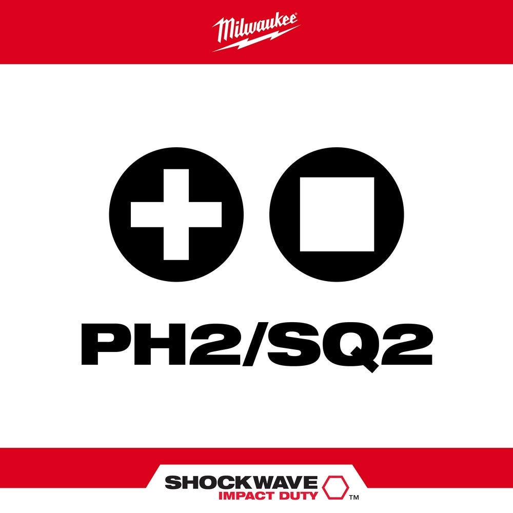 SHOCKWAVE™ PH2/SQ2 Impact Duty Double Ended Bit