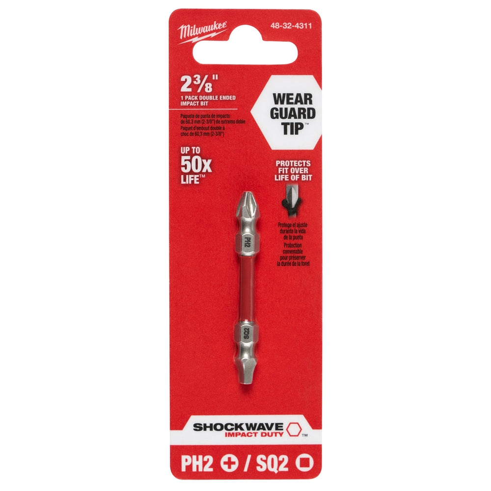 SHOCKWAVE™ PH2/SQ2 Impact Duty Double Ended Bit