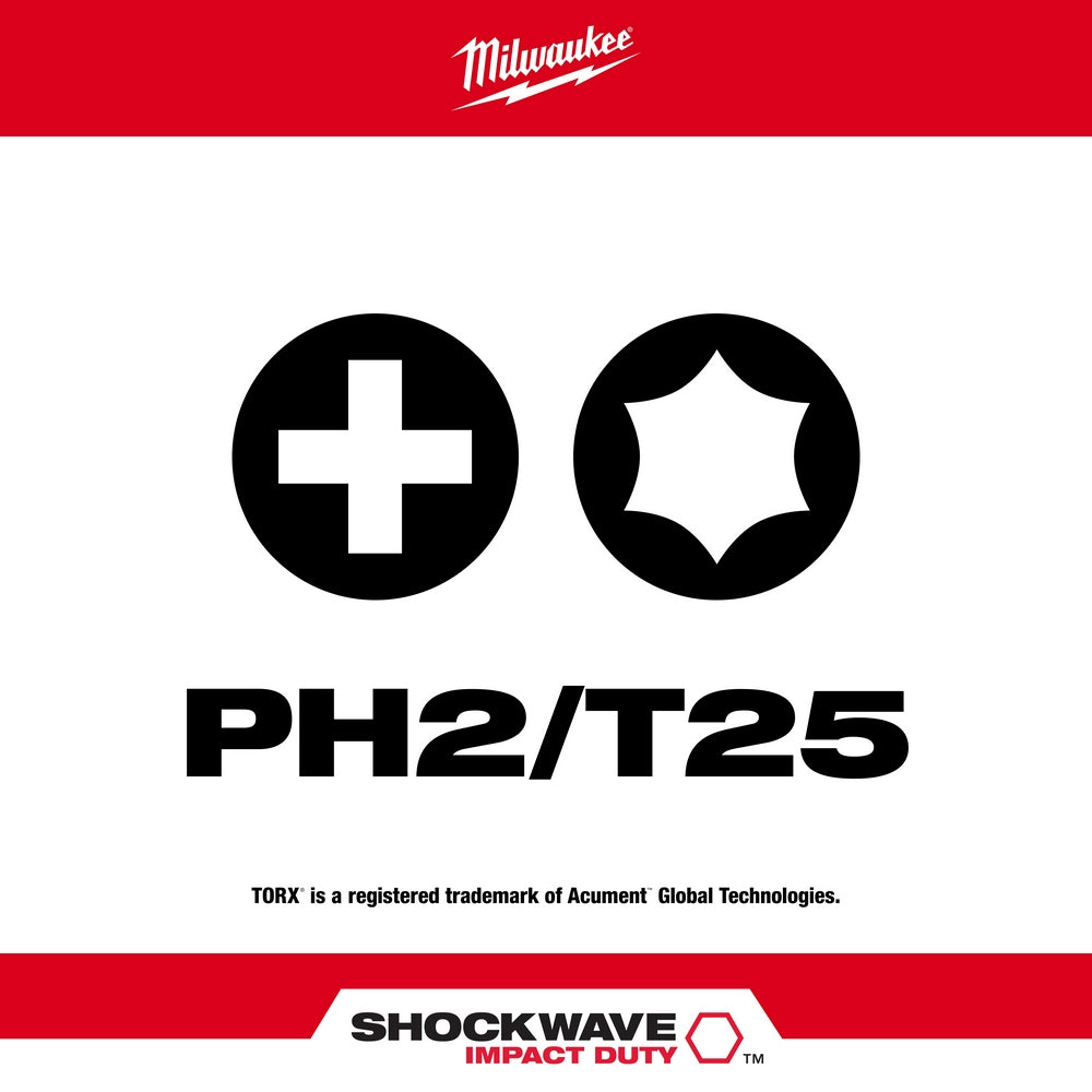 SHOCKWAVE™ PH2/T25 Impact Duty Double Ended Bit