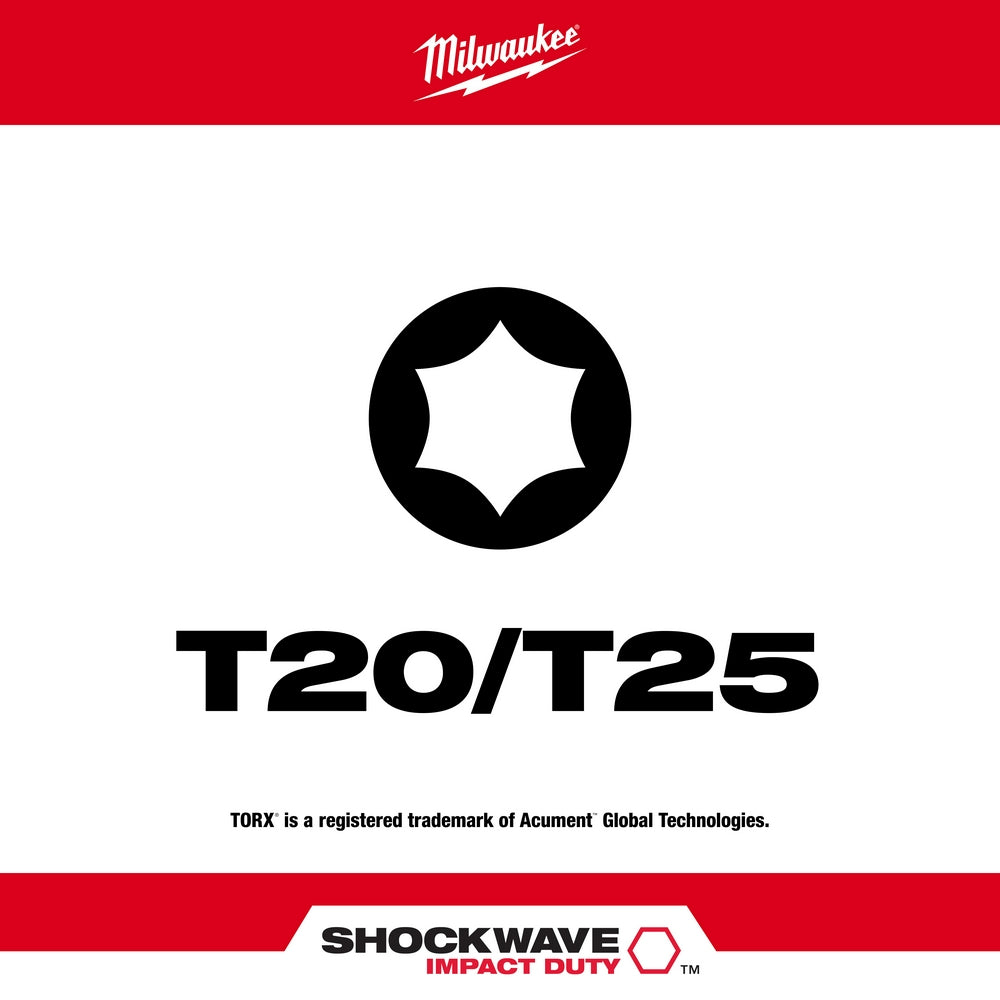 SHOCKWAVE™ T20/T25 Impact Duty Double Ended Bit