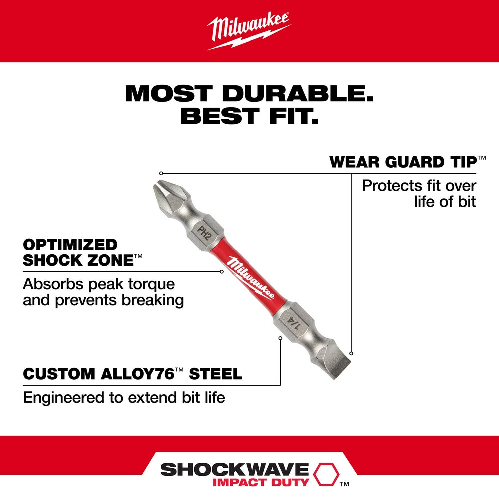 SHOCKWAVE™ T20/T25 Impact Duty Double Ended Bit