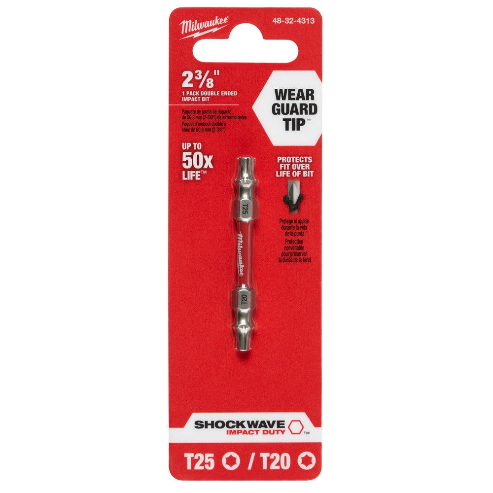 SHOCKWAVE™ T20/T25 Impact Duty Double Ended Bit
