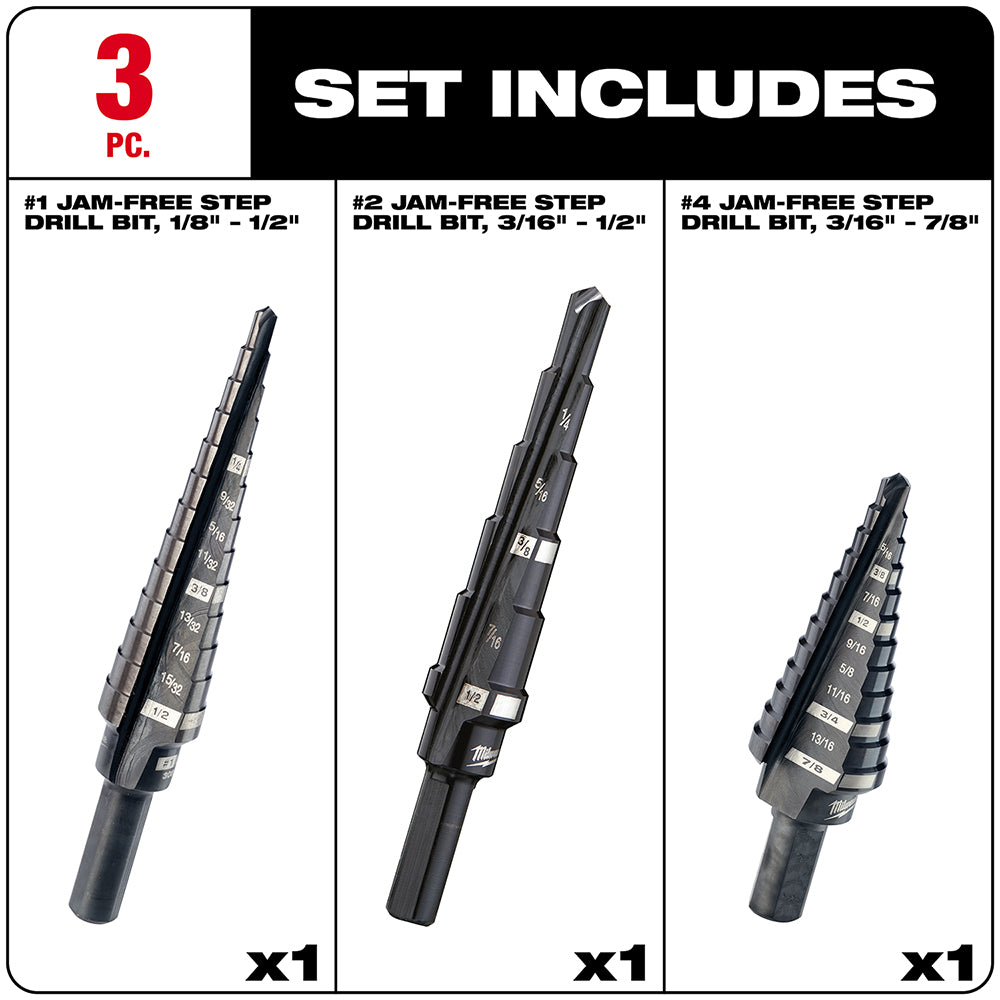 Step Drill Bit Set - 3PC
